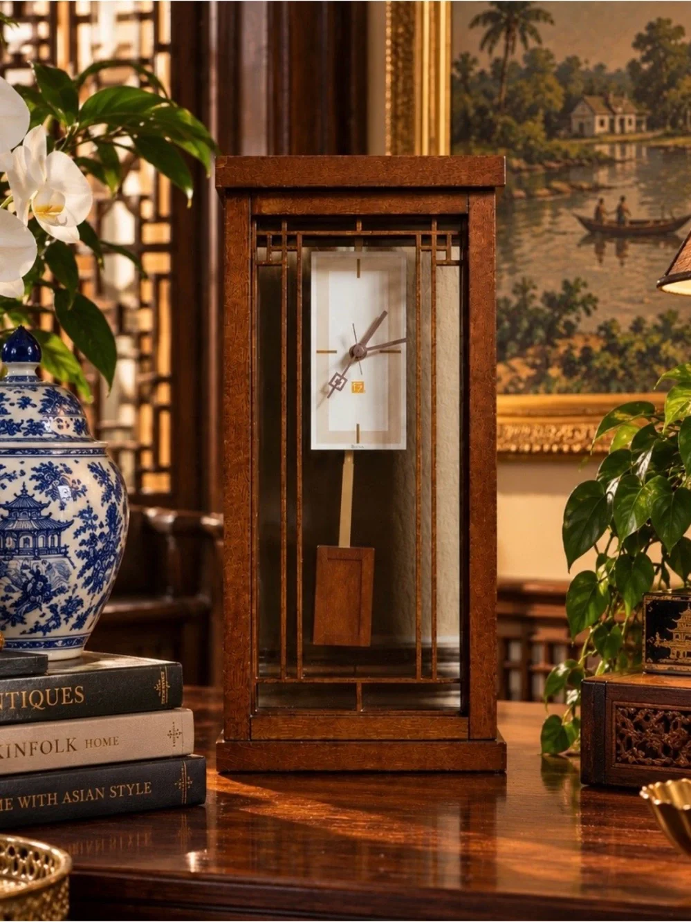 Bulova B1852 Frank Lloyd Wright Collection Wood Pendulum Clock